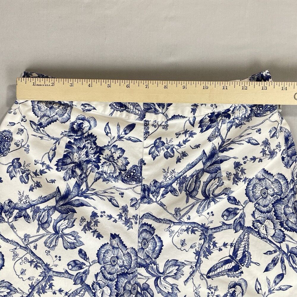 Bill Blass White Floral Print Capri Jeans Women's 8 Perfect Fit High Rise Mom - Picture 11 of 16